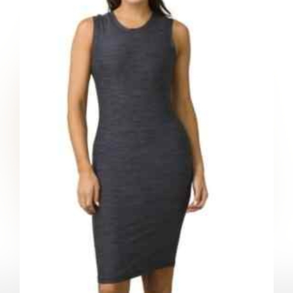 Prana Charcoal Gray Midi Dress M - Picture 1 of 5